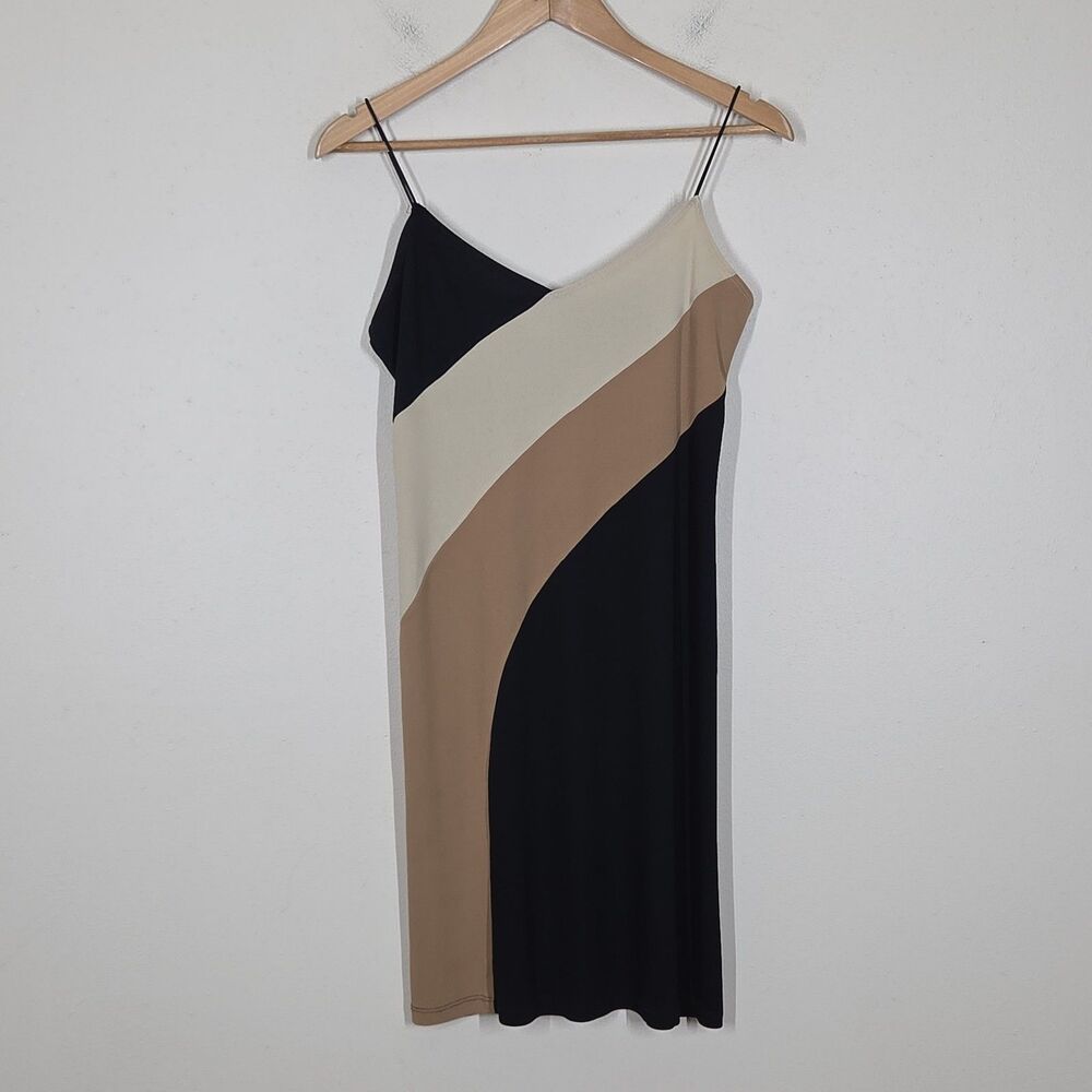 Vtg Byer Too! Stretchy Stripe Mini Dress Spaghetti Strap Glam Club Going Out